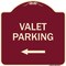 Signmission Valet Parking with Left Arrow Heavy-Gauge Aluminum Architectural Sign, 18" x 18", BU-1818-22750 A-DES-BU-1818-22750 - alternate 1